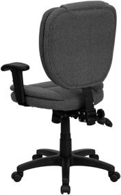 img 1 attached to 🪑 Enhance Your Office Comfort and Productivity with the Flash Furniture Mid-Back Gray Fabric Multifunction Swivel Ergonomic Task Office Chair with Pillow Top Cushioning and Arms