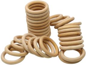 img 2 attached to 🔸 30-Pack MoMaek Macrame Wooden Rings - Unfinished Wood Circles for Crafts, Ring Pendants, Jewelry Connections - 2.75 Inch Diameter (70mm)