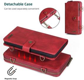 img 1 attached to Misscase iPhone 12 / iPhone 12 Pro 📱 Wallet Case - Multi-Function, Detachable Magnetic, Card Holder, Red