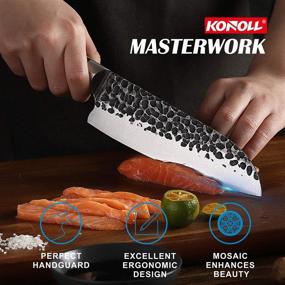 img 2 attached to 🔪 KONOLL 7-inch Santoku Thunder-K Series: Handmade Professional Chef's Knife, German High Carbon Steel