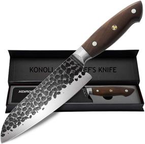 img 4 attached to 🔪 KONOLL 7-inch Santoku Thunder-K Series: Handmade Professional Chef's Knife, German High Carbon Steel