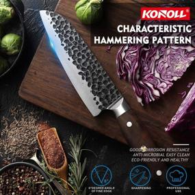 img 3 attached to 🔪 KONOLL 7-inch Santoku Thunder-K Series: Handmade Professional Chef's Knife, German High Carbon Steel