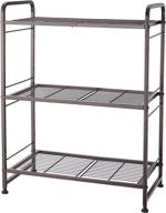 🗄️ expandable and adjustable 3-tier wire shelving unit rack, bronze – simple trending kitchen storage cabinet shelf organizer logo