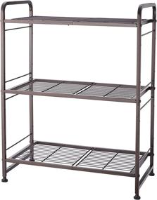 img 4 attached to 🗄️ Expandable and Adjustable 3-Tier Wire Shelving Unit Rack, Bronze – Simple Trending Kitchen Storage Cabinet Shelf Organizer