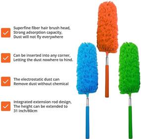 img 2 attached to Versatile Cleaning Duster: Extendable Microfiber Telescoping Brush for Home, Office, and Car Dusting