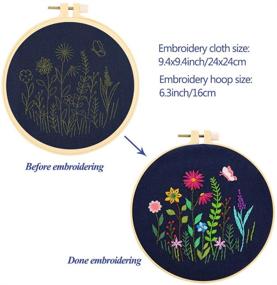 img 2 attached to 🌸 Caydo Blue Flower Embroidery Starter Kit - Complete Range with Pattern, Instructions, and Enhanced SEO