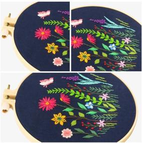 img 1 attached to 🌸 Caydo Blue Flower Embroidery Starter Kit - Complete Range with Pattern, Instructions, and Enhanced SEO