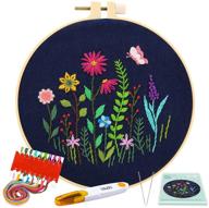 🌸 caydo blue flower embroidery starter kit - complete range with pattern, instructions, and enhanced seo logo