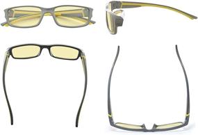 img 2 attached to 👓 Eyekepper Blue Light Blocking Glasses for Men and Women - Cut Digital Glare, Protect Eyes from Screen Reading - Grey Arm with Yellow Filter