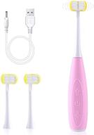 🦷 cellena kids electric toothbrush - u31 rechargeable 3 sided sonic toothbrushes: effective dental cleaning for autism children ages 5+ (pink) logo