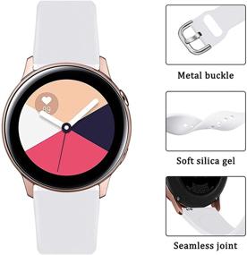 img 1 attached to 🎨 EnoYoo 12 цветных ремешков для Samsung Galaxy Watch: Совместимо с Active 2, Watch 3 и другими - мягкий силиконовый спортивный ремешок с быстрым выпуском (Small, 20mm)