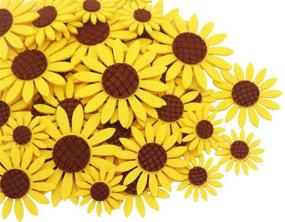 img 3 attached to 🌻 60 pcs Felt Sunflower Applique Patches - SOOKOO, 3 Sizes - Perfect for Scrapbooking, DIY Crafts, Clothing, Handcrafts, and Decorations