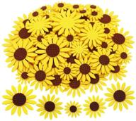 🌻 60 pcs felt sunflower applique patches - sookoo, 3 sizes - perfect for scrapbooking, diy crafts, clothing, handcrafts, and decorations logo