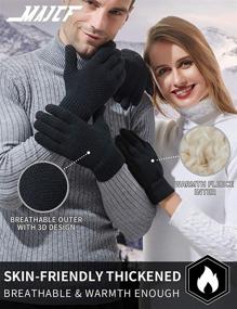 img 3 attached to 🧤 MAJCF Thermal Weather Anti Slip Elastic Men's Accessories, Gloves & Mittens