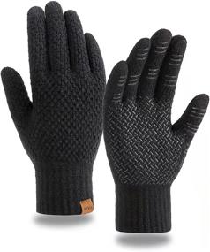 img 4 attached to 🧤 MAJCF Thermal Weather Anti Slip Elastic Men's Accessories, Gloves & Mittens