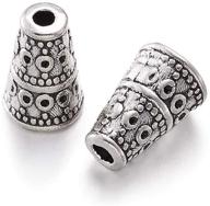 🔳 craftdady 50pcs antique silver spacer cone bead caps - 10x7mm tibetan metal terminating end caps for jewelry making (hole: 2mm) logo