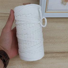 img 1 attached to 🧵 HEALLILY 100M 3mm Macrame Cord: Versatile Twisted Cotton Rope for Wall Hangings, Plant Hangers, and Crafts – White