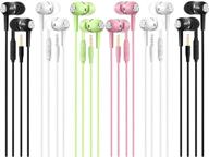 🎧 high-quality 6 pack wired earphones with noise isolation & built-in microphone - compatible with iphone 6 plus se 5s 4, ipad, samsung, android, mp3, laptop, pc, computer - 3.5mm headphone earbuds logo