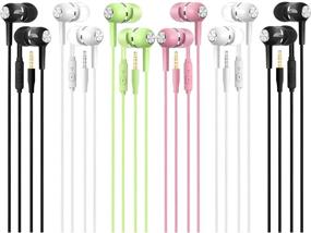 img 4 attached to 🎧 High-Quality 6 Pack Wired Earphones with Noise Isolation & Built-in Microphone - Compatible with iPhone 6 Plus SE 5S 4, iPad, Samsung, Android, MP3, Laptop, PC, Computer - 3.5mm Headphone Earbuds