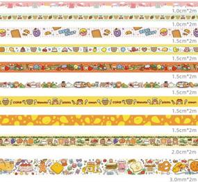 img 3 attached to 🍉 Kawaii Washi Masking Tape Sticker Memo Pad Set: Cute Fruit Food DIY Decorative Label for Scrapbooking Planner Diary Album Stationery - 10 Rolls Tapes, 10 Sheets Stickers, 30 Sheets Memo Pad