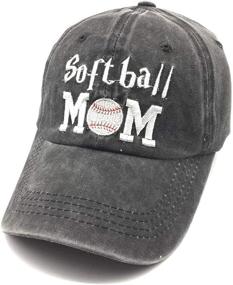 img 4 attached to Waldeal Embroidered Softball Distressed Adjustable