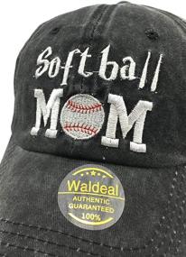 img 2 attached to Waldeal Embroidered Softball Distressed Adjustable