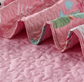 img 3 attached to 🌈 Vibrant Multi-Colored Pink & White Llama Print Kids Bedspread Quilt for Full Size Beds - Golden Quality Bedding #19-06