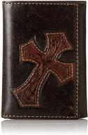 👛 nocona diagonal cross embossed trifold wallet logo