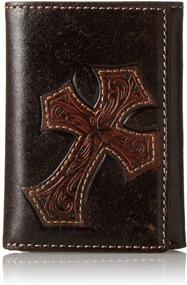 img 4 attached to 👛 Nocona Diagonal Cross Embossed Trifold Wallet