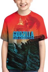 img 4 attached to Godzilla Dinosaur Monsters Printed Black GK5 M Boys' Clothing and Tops, Tees & Shirts