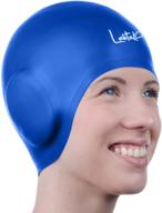 🏊 enhanced 3d swim caps for ultimate ear protection - waterproof silicone cap, unisex design for long & short hair - ideal for adults and youth logo