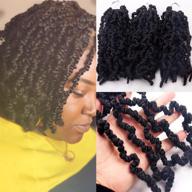 🔥 10-дюймовые заранее скрученные косички "passion twists" для вязания крючком: кудрявые пружинистые косички с синтетическими наращиваниями. логотип