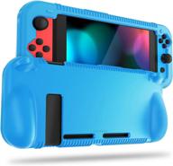 🎮 fintie silicone case for nintendo switch - soft [anti-slip] [shock proof] cover with ergonomic grip design, drop protection grip case (blue) логотип
