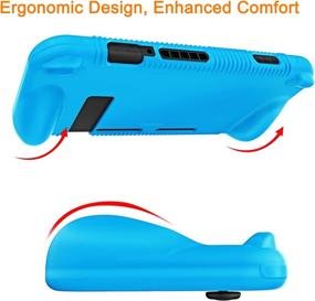 img 2 attached to 🎮 FINTIE Silicone Case for Nintendo Switch - Soft [Anti-Slip] [Shock Proof] Cover with Ergonomic Grip Design, Drop Protection Grip Case (Blue)