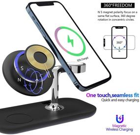 img 3 attached to 🔌 MAKAQI 3 in 1 Magnetic Wireless Charger: iPhone 13/12 Series Charging Stand with 18W PD Plug for AirPods & iWatch