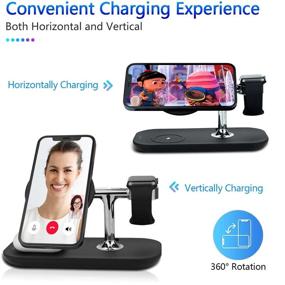 img 1 attached to 🔌 MAKAQI 3 in 1 Magnetic Wireless Charger: iPhone 13/12 Series Charging Stand with 18W PD Plug for AirPods & iWatch