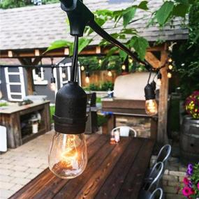 img 2 attached to S14 Outdoor Patio String Lights - 48ft, Waterproof, Connectable, 15 Edison Bulbs - Perfect for Backyard Deck Party Decor