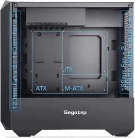 img 1 attached to 💻 Segotep Typhoon ATX Mid Tower Gaming Case: Вертикальное крепление графической карты, порты USB 3.0, закаленное стекло, улучшенное управление кабелями и воздушным потоком, черный.