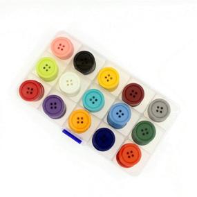 img 2 attached to 🌈 Resin Buttons for Sewing Crafts and Scrapbooking - 22.5mm - Multicolor Buttons for Children's DIY Projects - 15 Vibrant Shades - Pack of 105 Pcs with Box (7 Pcs per Color) by Leekayer