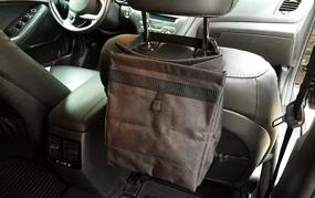 img 1 attached to 🗑️ Maxsa 21520 Waterproof Seatback Trash Can: Secure Velcro Closure, Stylish Black Design