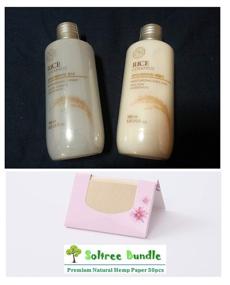 img 3 attached to 🌾 SoltreeBundle - Korean Beauty Rice & Ceramide Moisture SET: Emulsion + Toner + Hemp Paper (50pcs)