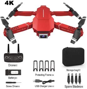 img 1 attached to 🚁 S28esong E98 Складной дрон с камерой для взрослых: WiFi FPV RC квадрокоптер с функцией возвращения на дом, удержания высоты, управления гравитацией, режима слежения и временем полета 15 минут.