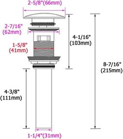 img 3 attached to 💧 Gold Vanity Vessel Sink Drain with Overflow, Angle Simple Brass Pop Up Stopper, Lavatory Drain Assembly for Bathroom Sink