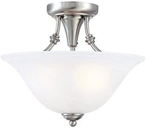 img 4 attached to 🔆 Bristol 13x11 Semi-Flush Ceiling Fixture - Hardware House 544676, Brushed Nickel Finish, Alabaster Glass Shade