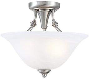 img 1 attached to 🔆 Bristol 13x11 Semi-Flush Ceiling Fixture - Hardware House 544676, Brushed Nickel Finish, Alabaster Glass Shade