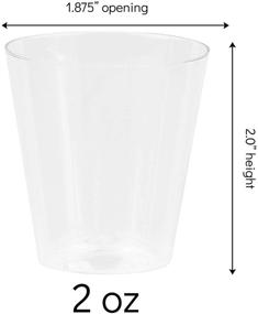 img 3 attached to PlasticPro 2 oz Shot Glasses - Clear Disposable Hard Plastic Shot Cups - Ideal for Whiskey, Jello Shots, Tasting, Sauce, Dips, Samples - Pack of 50