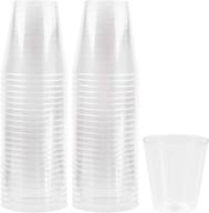 plasticpro 2 oz shot glasses - clear disposable hard plastic shot cups - ideal for whiskey, jello shots, tasting, sauce, dips, samples - pack of 50 logo