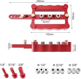 img 3 attached to 🔴 JoyTube Self Centering Dowelling Jig: Accurate Imperial Dowel Joinery for Woodworking Enthusiasts - Cabinet Hardware Jig (Red)