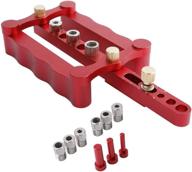 🔴 joytube self centering dowelling jig: accurate imperial dowel joinery for woodworking enthusiasts - cabinet hardware jig (red) logo