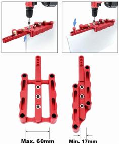 img 1 attached to 🔴 JoyTube Self Centering Dowelling Jig: Accurate Imperial Dowel Joinery for Woodworking Enthusiasts - Cabinet Hardware Jig (Red)